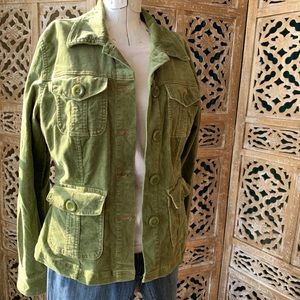 Plugg soft stretch Corduroy Green Jacket Size L
